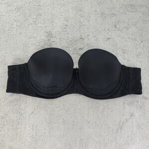 TORRID CURVE Bra Womens 40B Black Lace Push Up Strapless Bombshell Party Stretch